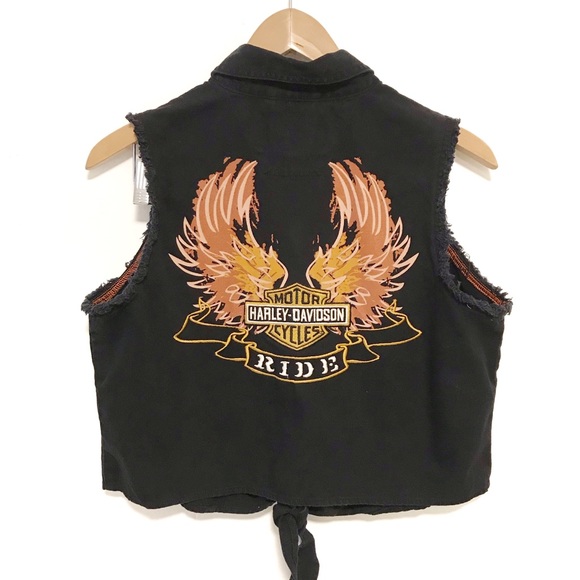 Harley-Davidson Jackets & Blazers - Harley Davidson women’s embroidered denim vest
